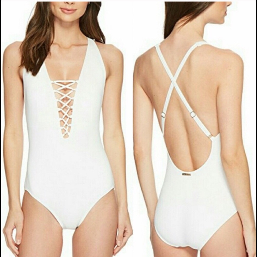 Michael Kors one piece white swimsuit size 4